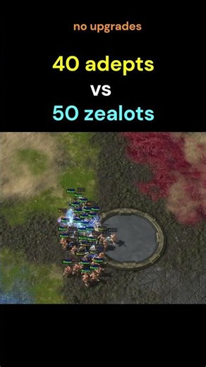 zealots 50 vs adepts 40 #starcraft #strategy #rts