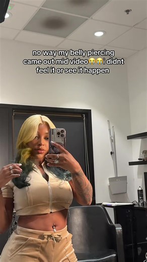 Belly Piercing Mishap During Hair Styling