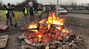 Evacuation du camp des Gilets jaunes à Leers