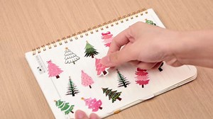 BeYumi Christmas Pine Tree Sticker - 1000Pcs Pink and Green Xmas Pine Tree Stickers in 2 Rolls Waterproof Vinyl Winter Christmas Cute Decals Party Favor Classroom Bottle Envelope Gift Decor for Kids