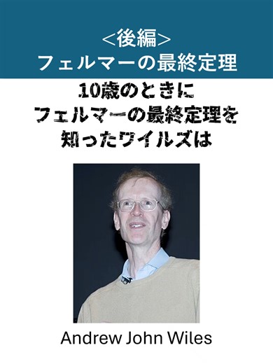 フェルマーの最終定理 難解な数学を，簡潔に･厳密に･丁寧に． 良質な数学記事を発信するWebサイト｢MathAbyss｣ mathabyss.com === 音源: #ポケットサウンド 様 本動画において誤った内容があった場合，ご指摘いただけると幸いです． #数学 #雑学 #フェルマーの最終定理 #アンドリュー・ワイルズ
