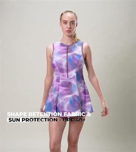 Speedo India - Women’s Endurabrite Printed Closedback Swimdress with Boyleg