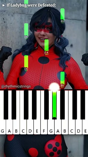 Miraculous - If Ladybug were Defeated: (‪@halcybella‬) | Easy Piano Tutorial #shorts #nosurprises