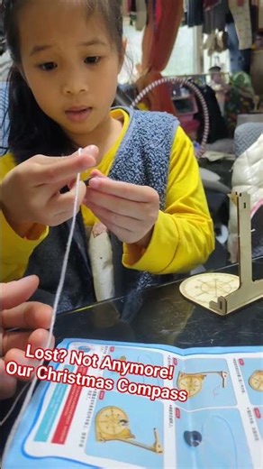 Christmas STEM Project:Parent-Daughter DIY Compass with Magnet, String & wood