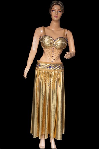 Buy Gold Belly Dance Costume Made on Order Online in India - Etsy