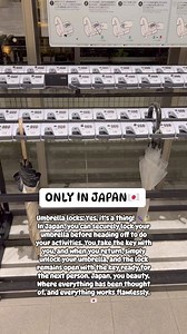 Umbrella locks: Yes, it’s a thing! 🌂🔒 In Japan, you can securely lock your umbrella before heading off to do your activities. You take the key with you, and when you return, simply unlock your umbrella, and the lock remains open with the key ready for the next person. Japan, you beauty. Where everything has been thought of, and everything works flawlessly. 🇯🇵 #japan #onlyinjapan #injapan | Jennifer Muramatsu