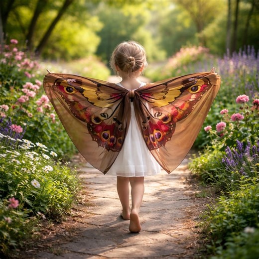 Owl Butterfly Wings for Kids, Brown Chiffon Butterfly Costume Wings, Caligo Butterfly Dancing Wings for Girls - Etsy