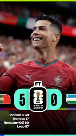 PORTUGAL WIN UZBEKISTAN WITH A WIDE MERGIN#usa#mexico#canada#wordcup
