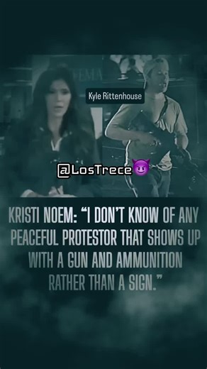 One name: Kyle Rittenhouse “I don’t know of any peaceful protestor that shows up with a gun and ammunition rather than a sign.” -Kristi Noem #KristiNoem #Minneapolis #LosTrece😈 #Wisconsin #ICEOut