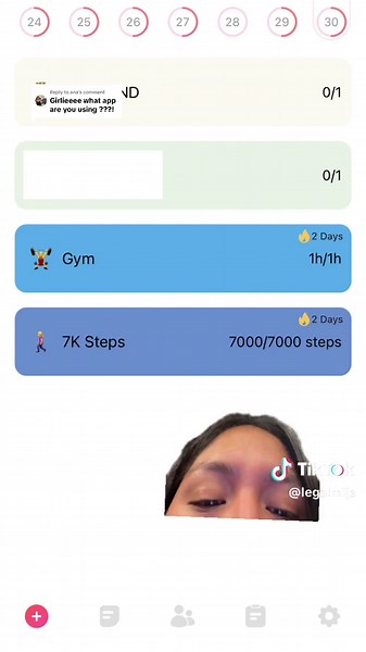 Replying to @ana my fitness tracker ❤️ #habit #greenscreen