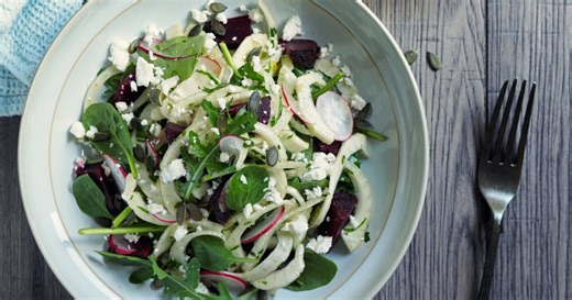 Salade de betteraves, blettes et fenouil à la feta
