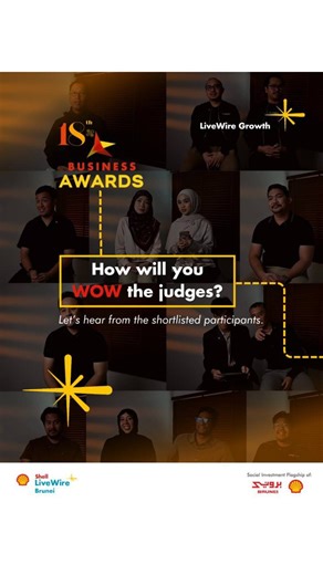 Shell LiveWire Brunei on Instagram: "Counting Down to the Shell LiveWire Brunei Business Awards Prize Presentation! In this special feature, let’s hear from the 10 shortlisted startups as they share the strategies, insights, and creativity driving their ventures forward. Congratulations once again to all shortlisted startups! Stay tuned as the winners will be revealed during the Prize Presentation next week! #shell #livewire #entrepreneur #entrepreneurship #startup #growth #scale #business #awar
