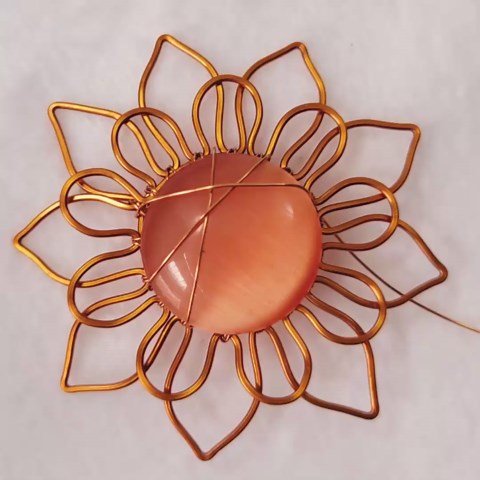 Flowers | Pendant |wire wrap stones without holes | round cabochon @LanAnhHandmade 815 #Shorts
