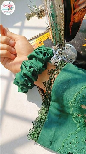 Beautifull scrunchie make dress gorgeous with ASMR / Diy #youqariagallery #fashion #youtubeshorts