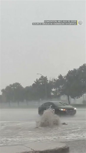 Water bursts from Edmonton manhole like a geyser Friday