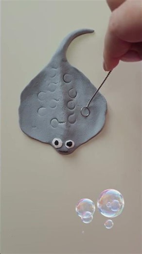 Air dry clay stingray #diy #stingray #easy