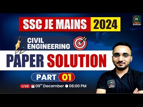 SSC JE MAINS 2024 paper solution part -01 by Avnish Sir | Everexam #sscje #civilengineering