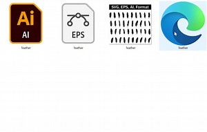 Feather Icons Vector Bundle: Black Silhouette Designs (SVG, EPS, AI Files) - Etsy