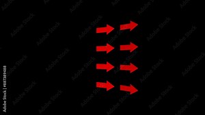 Red arrow air flow animation on transparent background