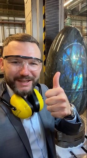 This Easter, We’re Turning Stone into a Symbol of Life — A Giant Labradorite Easter Egg by STARBERG