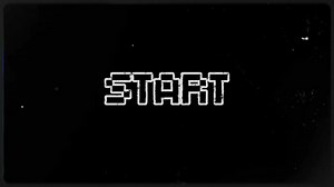 Download animation start text in pixel with distortion glitch effect.retro digital style perfect for gaming intros or openers for free