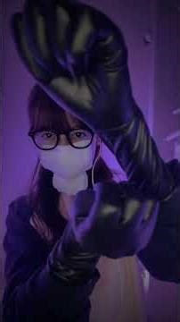 [ASMR] Stretching Black Rubber Gloves 🧤🖤 Tingly Latex Sounds #shorts #latex #asmr