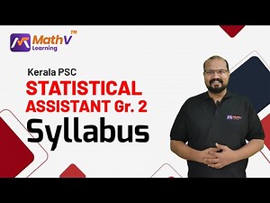 Statistical Assistant Gr.2 New Syllabus 2025 Kerala PSC MathV Learning App