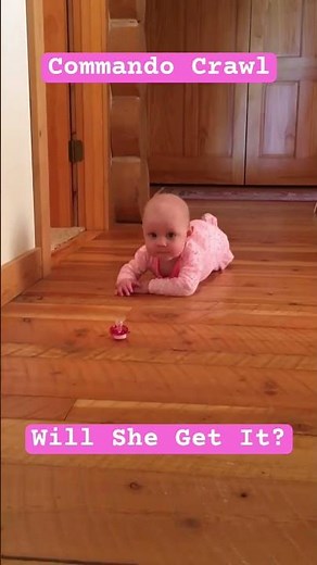 Developmental Milestones: 7 Month Old Commando Crawling. Will She Get It? #baby #babygirl #HMI