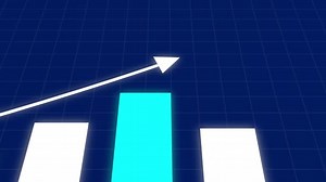 Animated Business Growth Bar Chart with Upward Arrow
