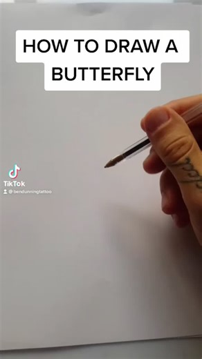 Pen Tutorial: Learn How to Draw Butterfly Tattoo with Ballpoint Pen