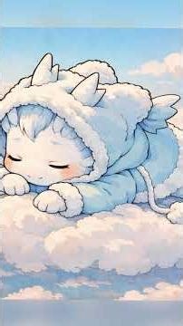 Lofi Cloud Dragon Relaxing Above the World
