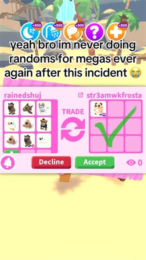 Never doing randoms for megas again #adoptme #trademe #roblox #adoptmepets #adoptmetrading #preppy