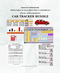 Car Maintenance Tracker Bundle: Excel & Printable (digital Download) - Etsy