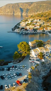 Drone views of Kefalonia's ancient Greek village, Assos