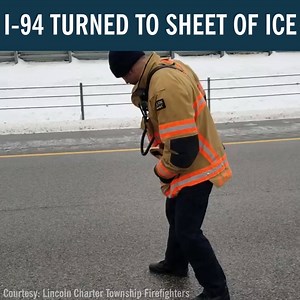 Yikes! Here's how slick I-94 near Stevensville, Michigan is due to freezing rain. Both directions of the freeway are currently bottlenecked due to numerous crashes in the area. | MLive.com