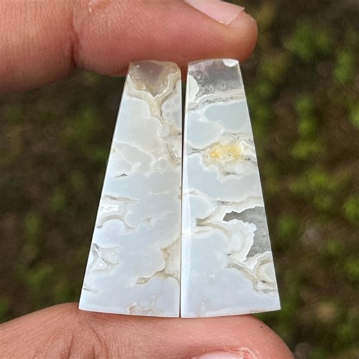 Orbicular Agate Cabochon Pair – Collector Pattern Gemstone Set for Designers - Etsy