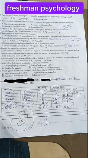 freshman psychology Ethiopian university exam psychology exam