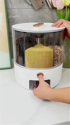 Bucket rotating cereal container online available on Amazon Flipkart