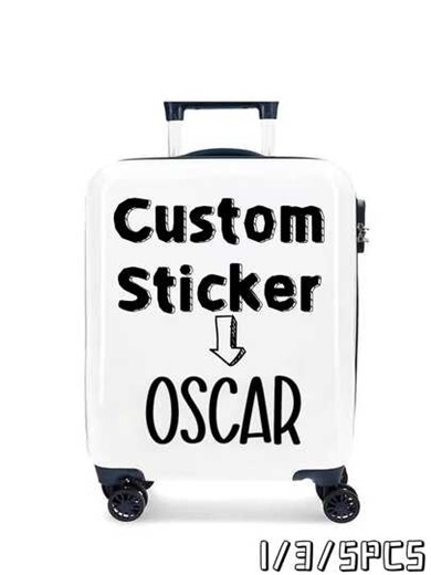 1/3/5pcs Custom Glitter Name Stickers (3–6 Inch) | Personalized Holographic Decals For Travel, Luggage, Water Bottles, Gift Boxes | Waterproof Surface Labels For Outdoors, Father's Day, Graduation, Picnic | SHEIN