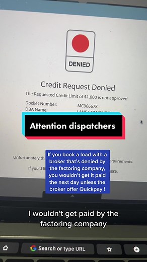 Cash flow is king in trucking. So you want to verify your factoring company works with the broker you’re about to book a load with. Always verify the brokers Mc # using the factoring companies dashboard to verify they have a credit line setup with the factoring company ! #freight #freightdispatcher #dispatchers #dispatchersoftiktok #independentdispatching #owneroperator #factoring