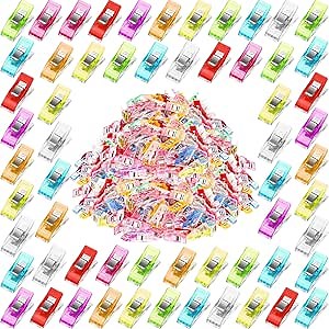 Beeveer 800 Sewing Clips Quilting Supplies Multipurpose Plastic Fabric Clips Assorted Colors for Sewing Quilting Binding Crafts
