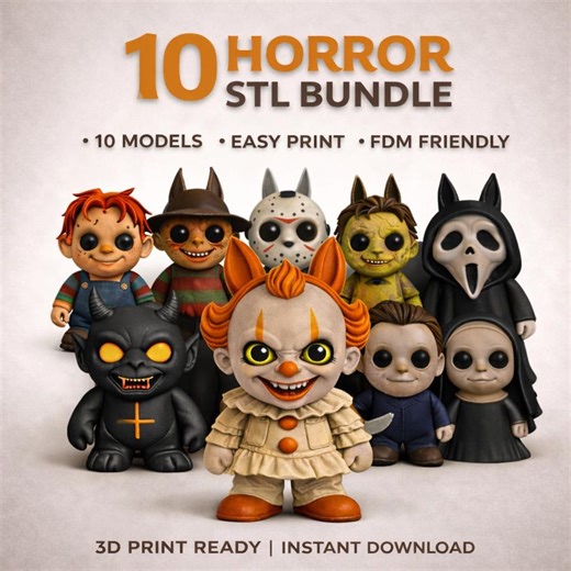 Horror Chibi STL Bundle, 10 Monster 3D Printable Figures (instant Download) - Etsy Canada