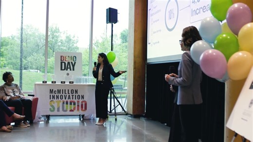 The McMillon Innovation Studio was built on a simple idea: students learn best when they work together to solve meaningful problems. Serving as an innovation hub for students across the University of Arkansas, the studio cultivates creative and entrepreneurial mindsets by connecting students to mentorship, resources, and opportunities to create impact. Through corporate, social, and entrepreneurial projects, students collaborate across disciplines, test ideas, learn quickly, and apply human-cent