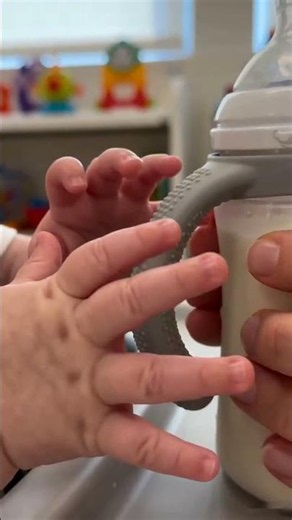 "Baby Learns to Hold Bottle for the First Time! Pure Joy!" #baby #babysmile #newborn