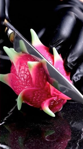 cutting dragon fruit🐉🥭 made of glass #ai #ytshorts #aivideo
