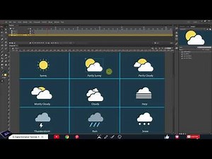 Weather Vector icons Animation Tutorial - Adobe Animate CC Tutorial