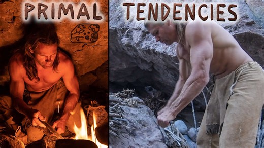 Primitive survival shelter under a rock (episode 01)