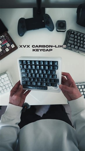 Forged Carbon-Look Keycap Set for Cherry Profile Keyboards