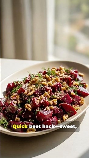 Beet & Walnut Salad with Warm Garlic-Coriander Dressing