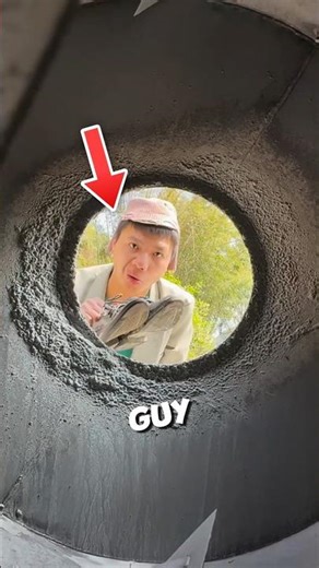 He Tried Washing Clothes in a Cement Mixer 😳 #shorts